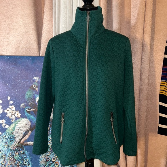 Ruby Rd. Size PM Emerald Green Zipup - Picture 1 of 14
